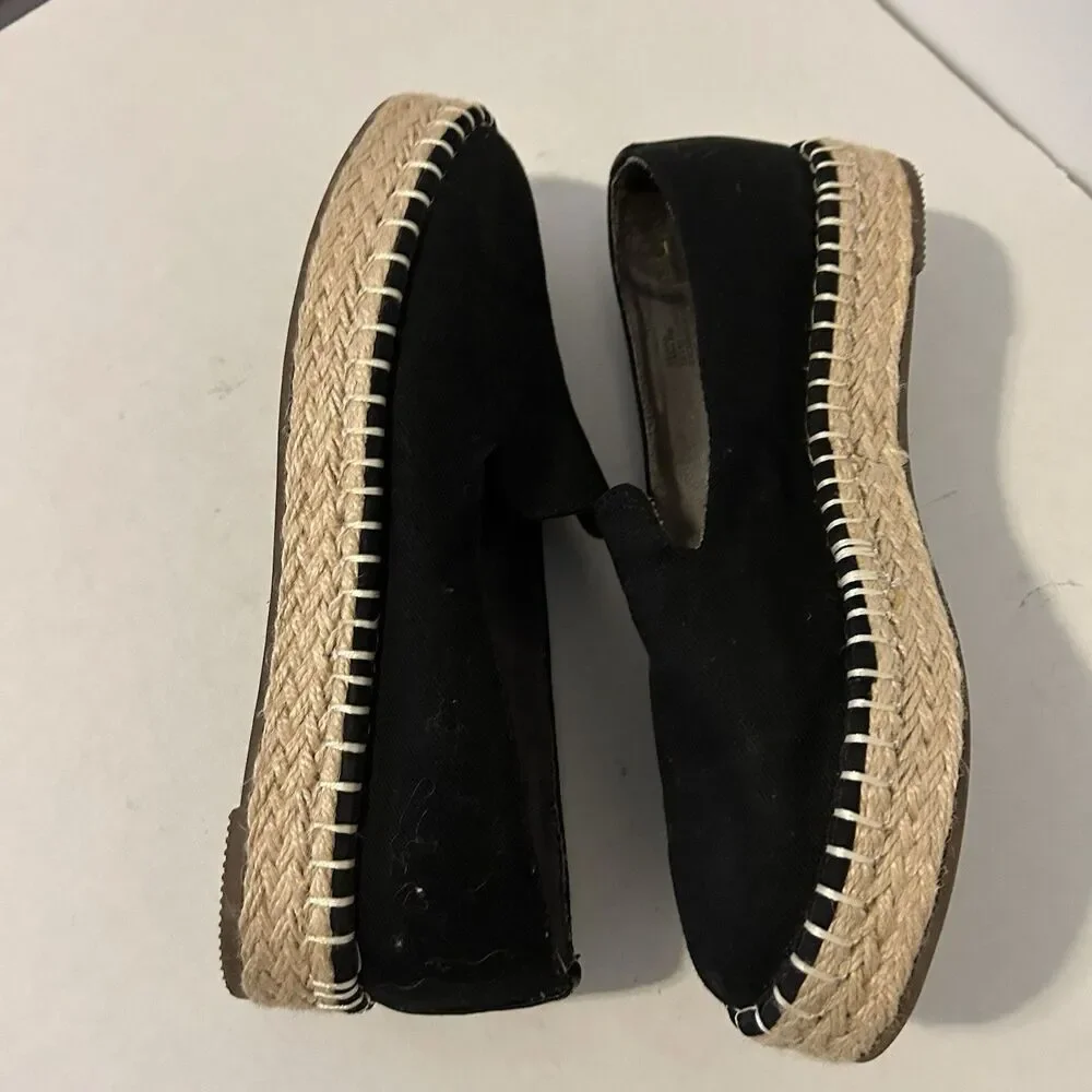 Joie Cara Espadrille Slip On Shoes Black Womens 8 Coastal Cruise Travel Boho